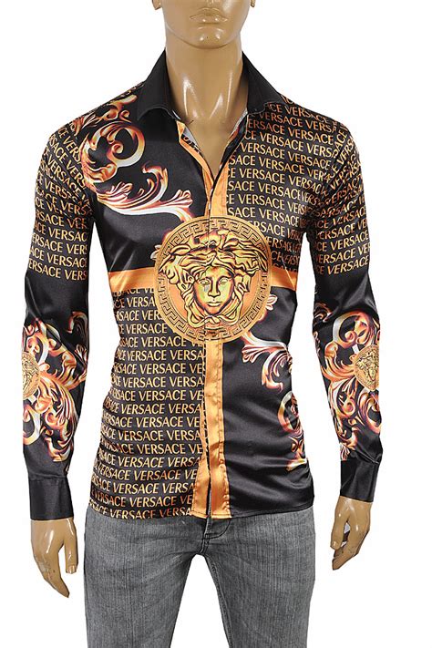 versace inspired mens dress shirts|Versace style shirts for men.